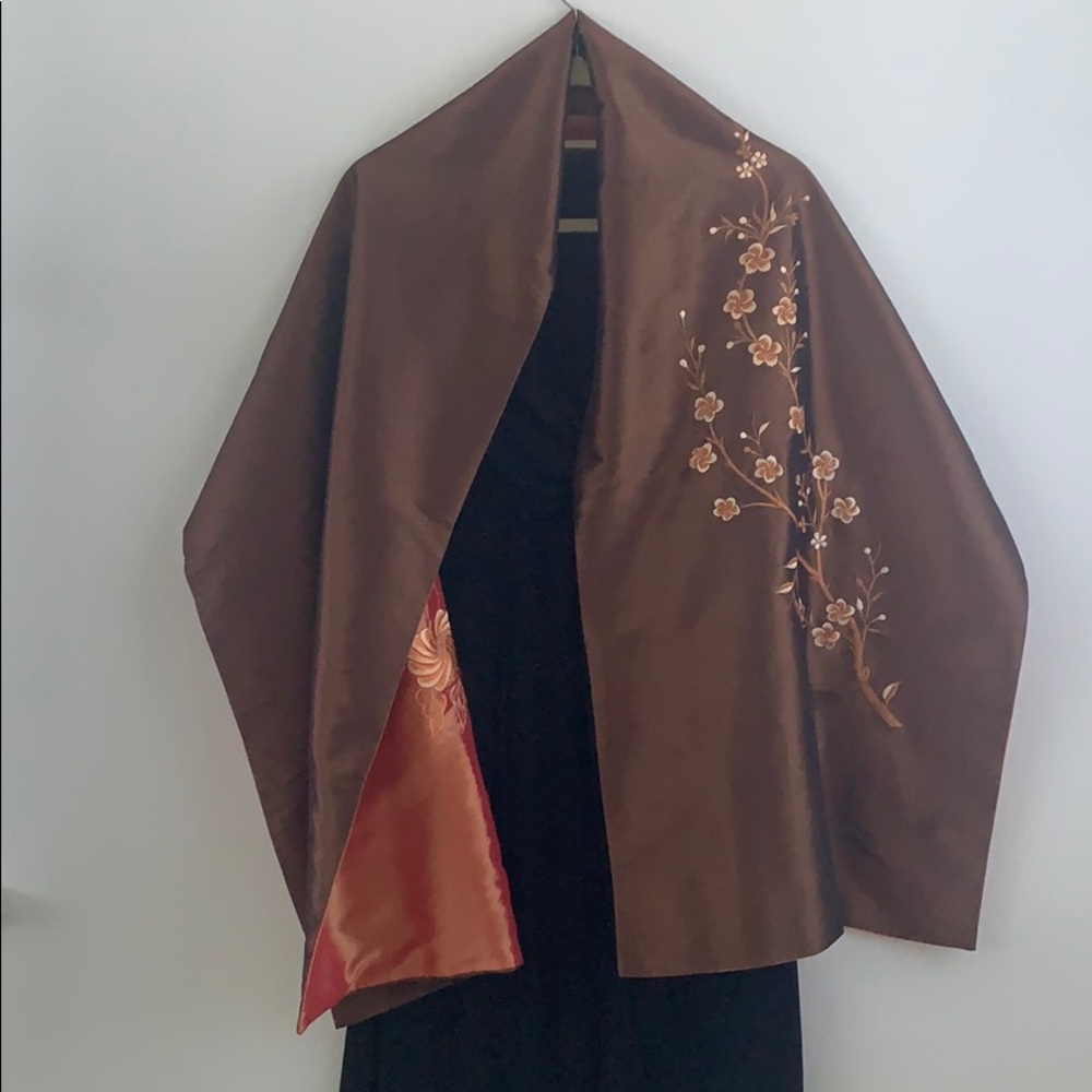 Thai Silk Embroidered Shaw